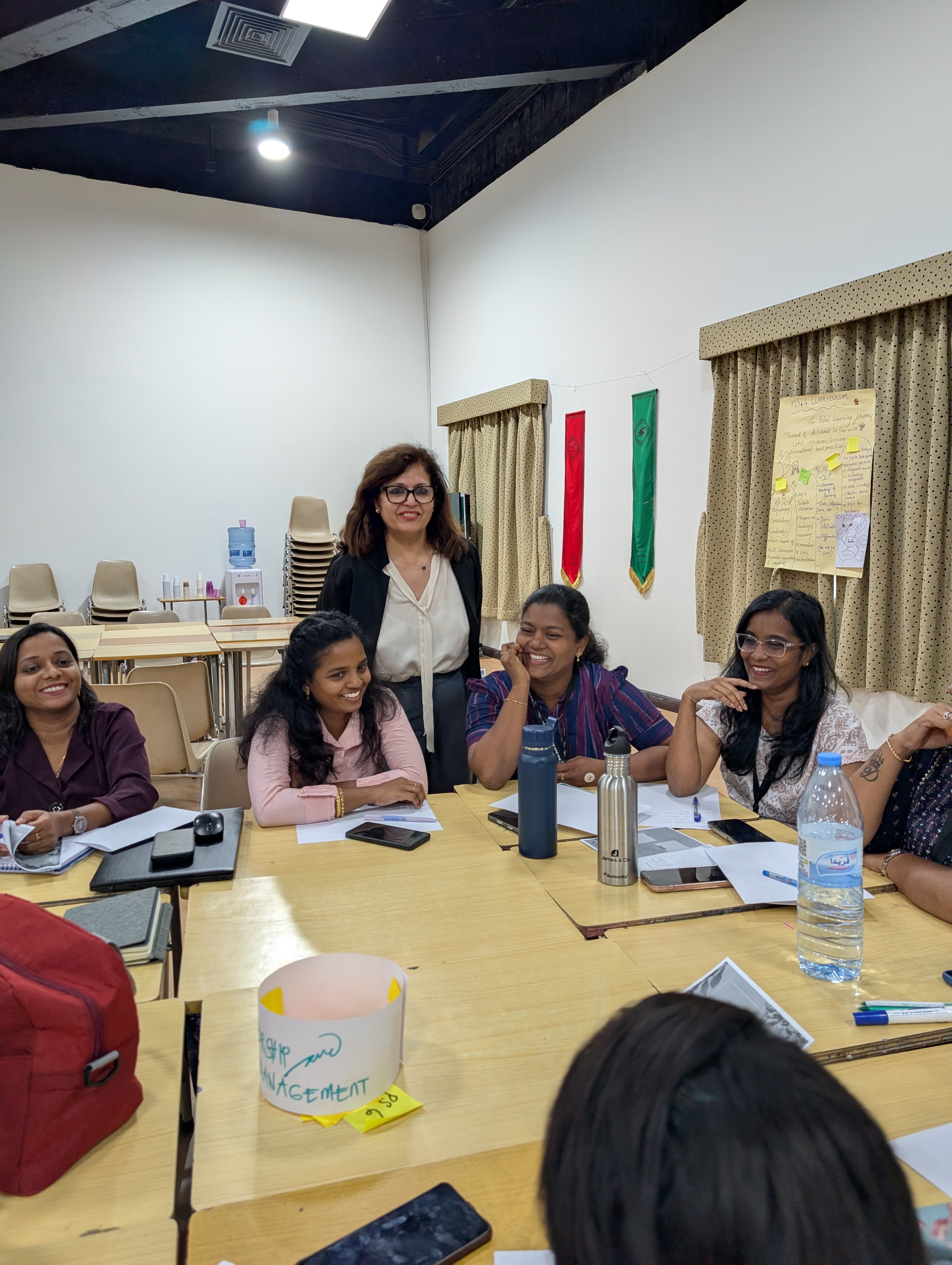 Anju Mehta with educators during a Grow Wings learning session at Buds Public School