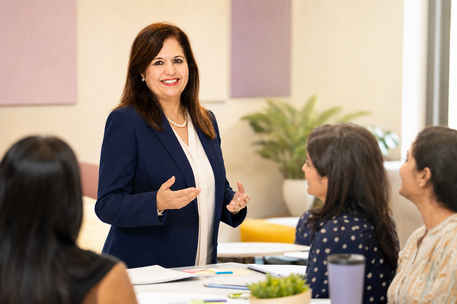 Anju Mehta leading an educator workshop